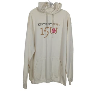 Just Hoods Kentucky Derby 150 Cream Hoodie Unisex Sweatshirt with Hood XL - Picture 1 of 11