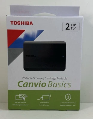 New Toshiba Canvio Basics 2 TB USB 3.0 HDTB520XK3AA Hard drive black - Image 1 of 3