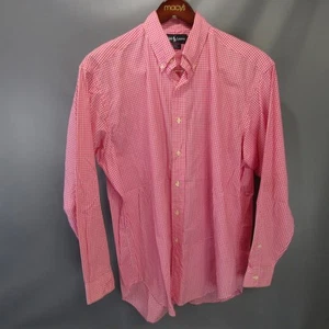Ralph Lauren Blake Button Down Shirt Pink Gingham Check Long Sleeve Mens L - Picture 1 of 7