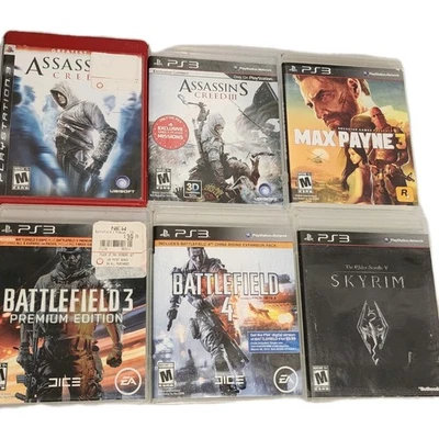 Sony PlayStation 3 Lot of 6 Games - Assassins Creed/Max Payne/Battlefield/Skyrim - Image 1 of 4
