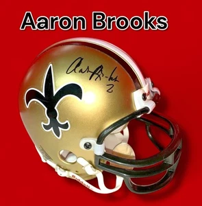 AARON BROOKS AUTOGRAPHED SIGNED NEW ORLEANS SAINTS MINI HELMET TRISTAR HOLOGRAM - Picture 1 of 7
