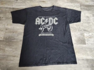 AC/DC For Those About To Rock Black T Shirt British Tour Weathered Faded - Picture 1 of 9