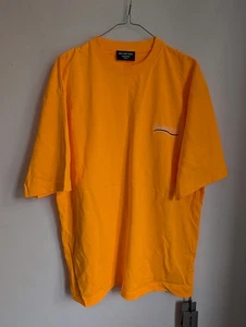 Balenciaga Neon Orange Political Campaign Short Sleeve T-shirt Size L Bnwt (T8) - Picture 1 of 13