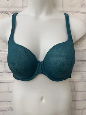 Sujetador Cacique Talla 44B Camiseta Ligeramente Forrada Verde Estrellas Logo Con Aros Foto 1 de 4