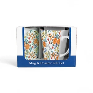 Orange Flowers Great Gran Mug & Coaster Set - Mother's Day Latte Cup Gift - Picture 1 of 4