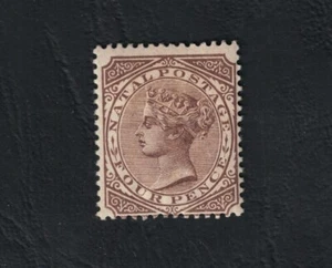 1874 NATAL, Stanley Gibbons # 69.4 pence brown, MH* - Picture 1 of 2