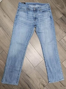 Abercrombie Fitch Kennan Light Wash Straight Stretch Jeans 33x31 - Picture 1 of 7