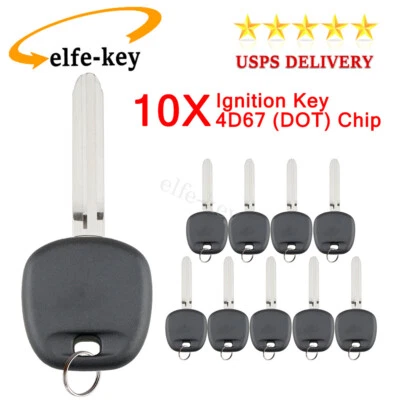 Lote 10 Chip Transpondedor Llave Coche Encendido 4D67 TOY44D-PT Hoja Sin Cortar para Toyota Foto 1 de 4