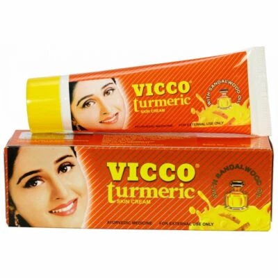 Vicco Turmeric Skin Cream with Sandalwood oil - Acne Scars - Pimples -15g - 70g - Image 1 of 4