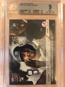 GLEYBER TORRES RC BGS 9 MINT 2018 TOPPS NOW #236 ONLY 3391 MADE. SHORT PRINT!! - Picture 1 of 2