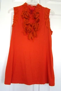 V CRISTINA ORANGE, DECORATED KNIT TOP TUNIC, SZ M (Signature Fit) - Picture 1 of 4