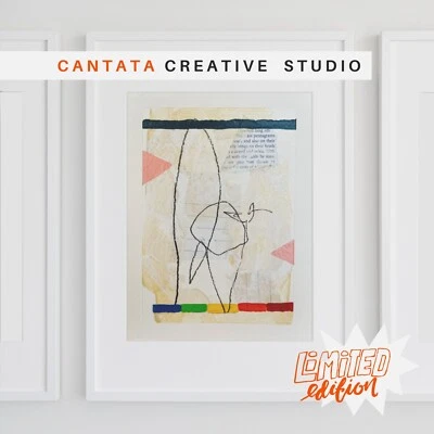 Obra de arte collage estético original vintage - arte de pared pequeño - medios mixtos Foto 1 de 4