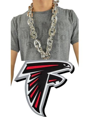 New NFL Atlanta Falcons SILVER Fan Chain Necklace Foam - JUMBO SIZE Cover