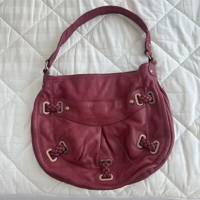 Bolso de Hombro Hobo B Makowsky Rojo Cereza Vintage Y2K Único Capricho Foto 1 de 4