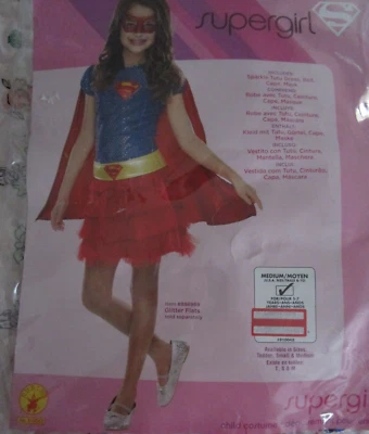 Supergirl Child Halloween Costume Medium 8/10 5-7 years Rubies Dress Belt Cape + - Image 1 of 4