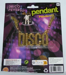 Collar Discoteca Años 70 Disfraz Joyería Groovy Oro Baile Fiesta Brillo Retro Utilería - Imagen 1 de 9