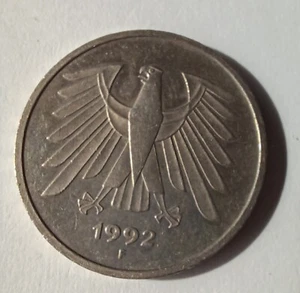 German 5 Deutsche Mark coin from 1992 - Picture 1 of 2