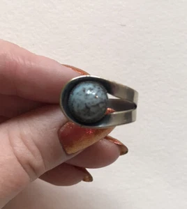 Sterling Silver West Germany Faux Turquoise Ring - Picture 1 of 3
