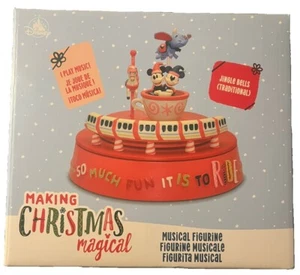 Disney Parks Mickey and Minnie Monorail Holiday Musical Figure New with Box - Picture 1 of 10
