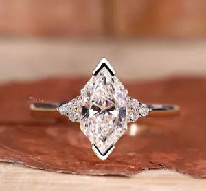 Diamond Ring 950 Platinum Marquise Cut 1.80 Carat IGI Certified Lab Created - Picture 1 of 11