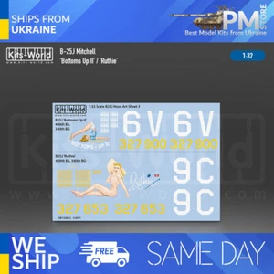 Kits World KW132012 1/32 Decal for B-25J Mitchell Bottoms Up II Ruthie - Picture 1 of 4