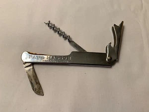 Sacacorchos Plegable Cuchillo Abridor de Botellas Abridor de Vino Paul Masson Viñedos Francia - Imagen 1 de 7