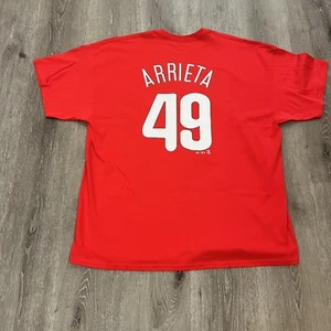 Jake Arrieta Philadelphia Phillies Majestic MLB T Shirt Size Men’s 2XL - Picture 1 of 5