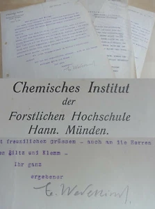 Chemiker Edgar WEDEKIND (1870-1938): 2 Briefe HANN. MÜNDEN an Wilhelm ESCHWEILER - Bild 1 von 12