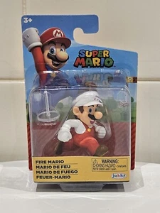 Nintendo Super Mario Fire Mario 2.5" Inch Figure Jakks Pacific Brand New Sealed - Picture 1 of 5