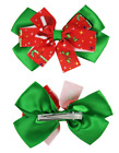 Christmas Hair Bow Clip Pin Alligator Concord Bow - Green/Red (17-2318Gr)