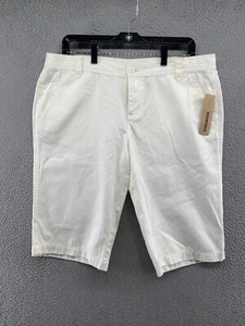 Women’s DKNY Jeans White Ivory Bermuda Shorts in Size 14 NEW READ Description - Picture 1 of 13
