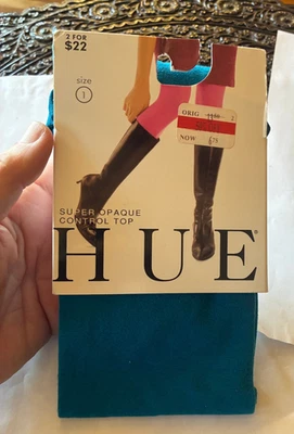 Meia-calça de controle feminina Hue super opaca 1 par tamanho 1 denier azul planeta 90 - Imagem 1 de 2