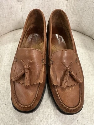 BASS Weejuns Marietta II женские 6,5 M коричневые килти кисточки кожаные мокасины опрятные - Изображение 1 из 4