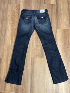 Pantalones de mezclilla True Religion para mujer 27 azul bootcut 27x32 hechos en EE. UU. *Defectos* - Imagen 1 de 14