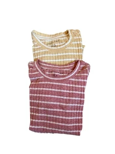 American Eagle Women's XS Stripes  Long Sleeves T-Shirts Set of 2 - Picture 1 of 9