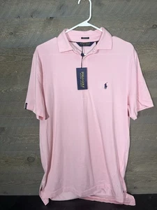 Camisa Lisle Para Hombre Polo Golf Ralph Lauren Rosa Elastizada Pequeña Nueva Con Etiquetas - Imagen 1 de 3
