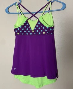 Ivivva Girls sz 12 Purple / Volt Athletic Strappy Tank Top - Picture 1 of 4