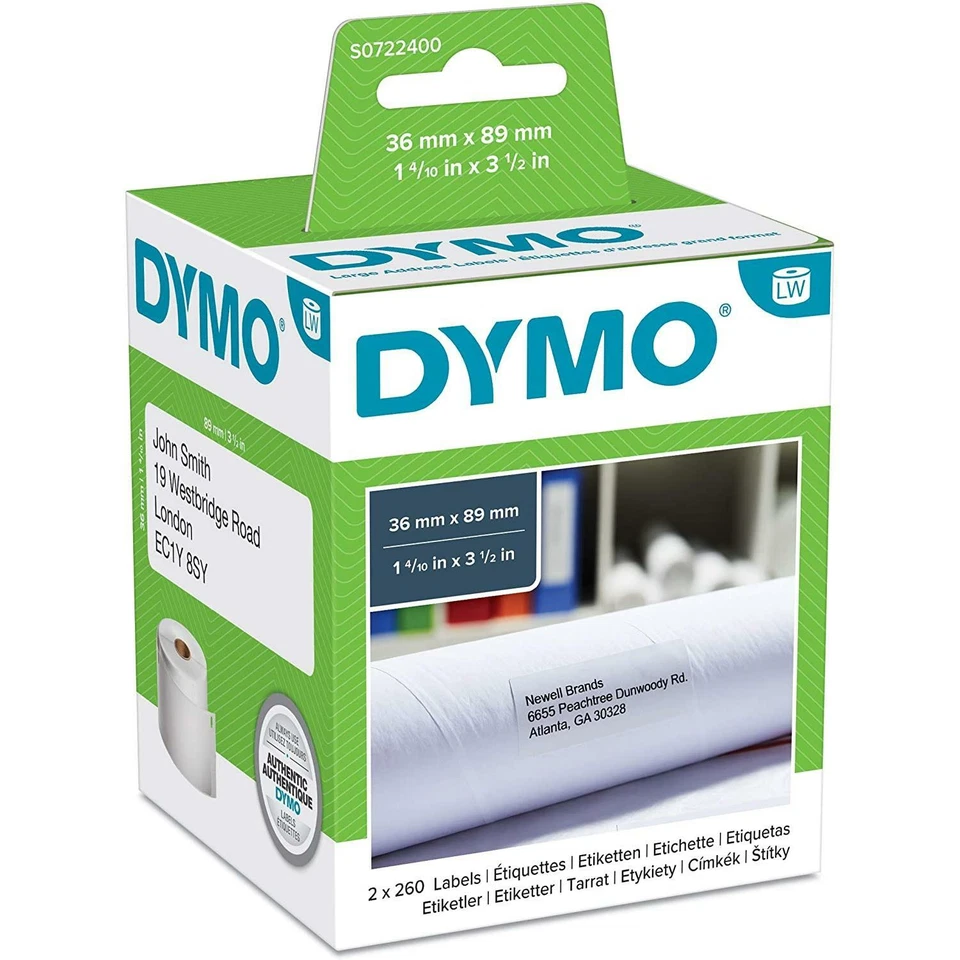 Dymo Étiquettes Dim.36x89mm 260x2 RT adresses Estesi 990120