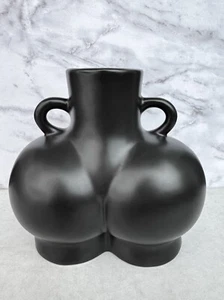 Black booty-shaped Ceramic Vase for Modern Home Decor - Body Vase - Picture 1 of 5