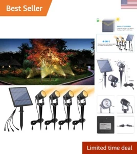 Outdoor Solar Landscape Lighting - Waterproof, Auto On/Off, 4 Warm White Lights - Picture 1 of 10