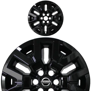 1 fits Nissan Frontier SV 2022-2024 Black 17" Wheel Skins Hub Caps Rim Covers - Picture 1 of 10