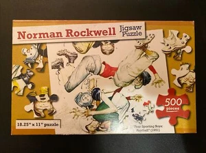 Norman Rockwell “Four Sporting Boys” (1951) 500 Piece Puzzle 18.25x11 SEALED Art - Picture 1 of 7
