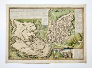 JERUSALEM Hierosolyma original antique map Braun & Hogenberg 1572 very rare - Picture 1 of 6