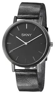 Reloj SKNY para hombre SK1001 negro cuero genuino - Imagen 1 de 3