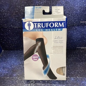 Truform Women's Stockings Knee High Sheer Open Toe: 15-20 mmHg M NUDE - Picture 1 of 3