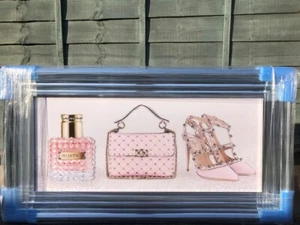 Fashion Picture Modern Liquid Art Shoe Bag Perfume Mirror Frame Wall Art 85x45 - Picture 1 of 4