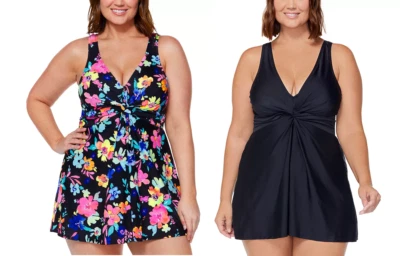 Nuevo con etiquetas Vestido de baño para mujer Island Escape Twist Front tallas grandes 18W-22W $80 LLL99 Foto 1 de 4