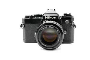 Nikon FE Manual Camera in Chrome or Black w/ optional 50mm 1.8 or 1.4 AI lens - Picture 1 of 18