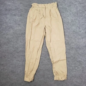 Forever 21 Pants Womens S Small Beige Dress Tapered High Rise Trousers 25x24 * - Picture 1 of 10