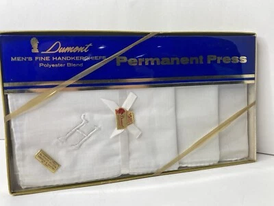 Juego de regalo de 3 pañuelos Dumont para hombre con monograma H Perm Press de colección años 60 Foto 1 de 4